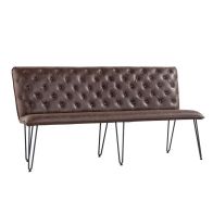See more information about the Urban Chesterfield Large Bench Metal & Faux Leather Brown