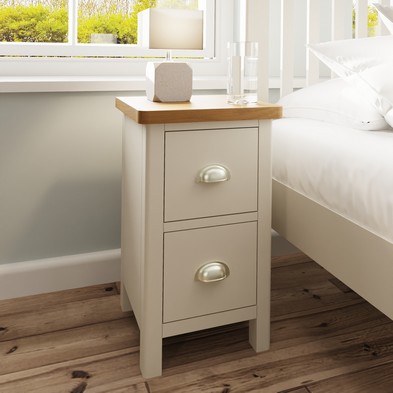 See more information about the Westbridge Bedside Table Oak Grey 2 Drawers
