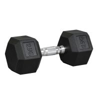 See more information about the Homcom 12.5KG Single Rubber Hex Dumbbell Portable Hand Weights Dumbbell Home Gym
